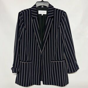cupcakes & cashmere Black and White Striped Blazer